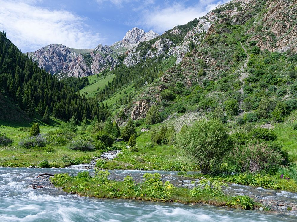 Landscape in the National Park Besch Tasch in the Talas Alatoo mountain range